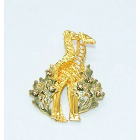 KC Kenneth Cole Topaz Rhinestone Green Giraffe - Picture 1 of 6